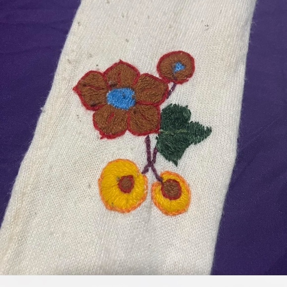 Y2K vintage embroidered patchwork sweater hoodie hippie boho cottage multicolor - Picture 2 of 7